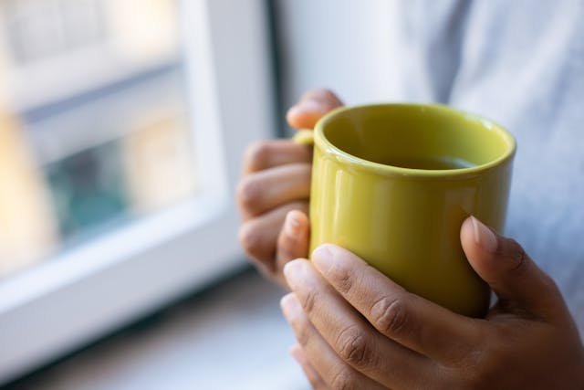 Comforting with cup